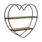 Kingston Living 20" Brown and Black 2-Tier Heart Decorative Wall Shelf